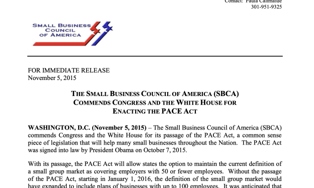 SBCA Commends Congress and the White House for Enacting the PACE Act